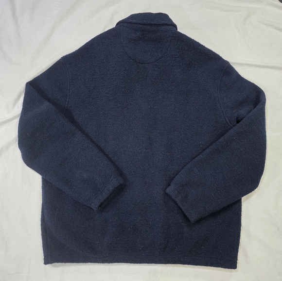 J. Crew Oarsman Classic Wool Blend Navy Hybrid Sweater Fleece Zip-Up Jacket. L - Picture 4 of 10